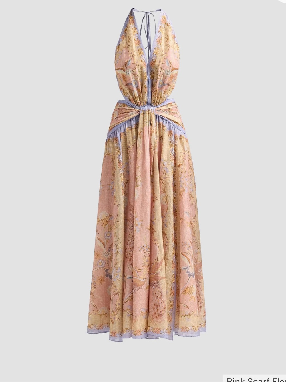 Zimmermann Pink and Lavender Floral indra plunge